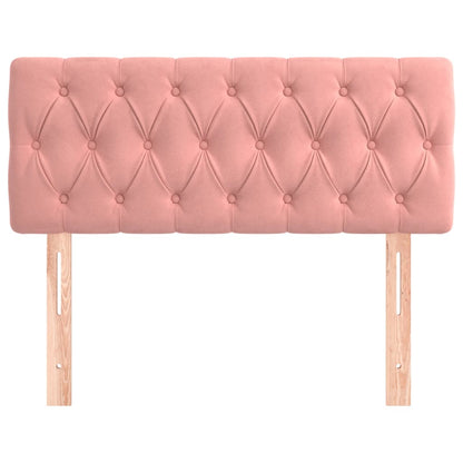 Hoofdbord 90X7X78/88 Cm Fluweel Roze 90 cm Laag