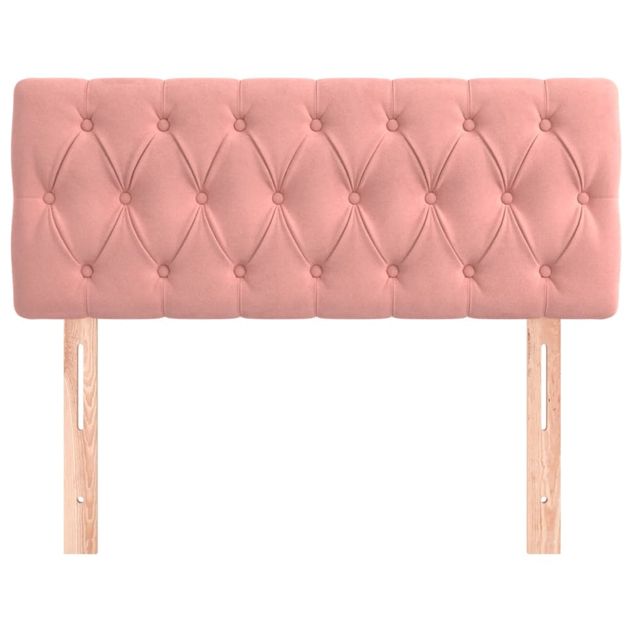 Hoofdbord 90X7X78/88 Cm Fluweel Roze 90 cm Laag