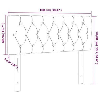 Hoofdbord 00X7X78/88 Cm Stof Donkergrijs 100 cm Laag