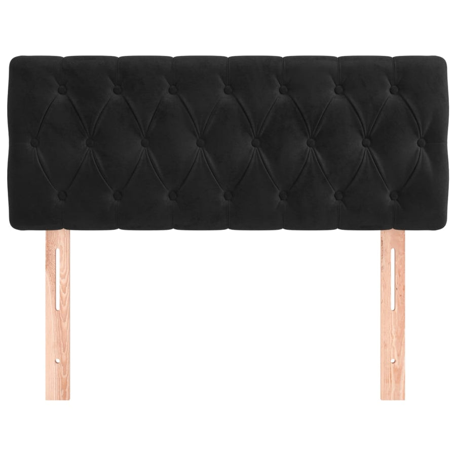 Hoofdbord 00X7X78/88 Cm Fluweel Zwart 100 cm Laag