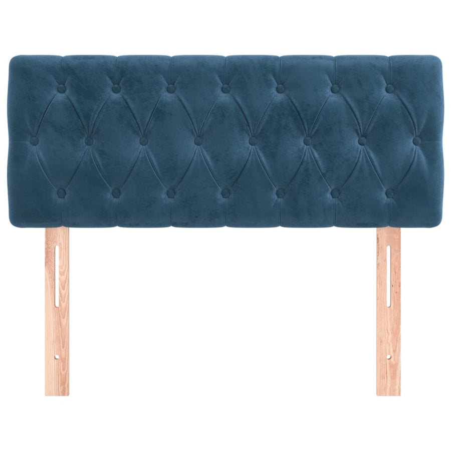 Hoofdbord 100x7x78/88 cm fluweel donkerblauw 100 cm Laag