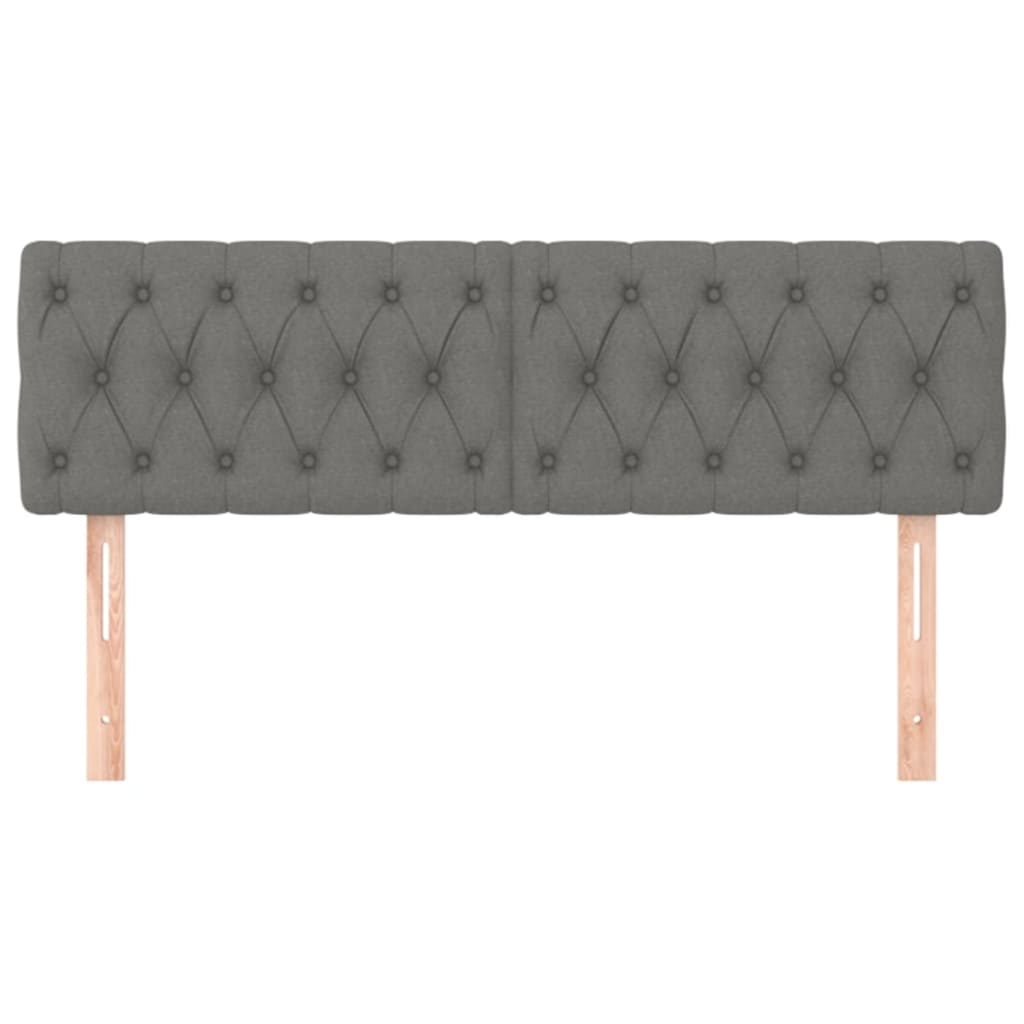 Hoofdborden 2 st 72x7x78/88 cm stof donkergrijs 1 144 cm Donkergrijs