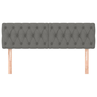 Hoofdborden 2 st 72x7x78/88 cm stof donkergrijs 1 144 cm Donkergrijs