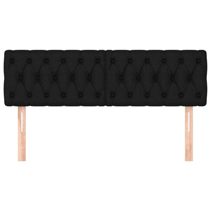 Hoofdborden 2 st 72x7x78/88 cm stof zwart 1 144 cm Zwart