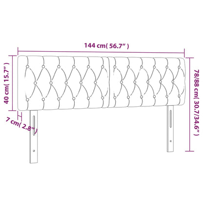 Hoofdborden 2 st 72x7x78/88 cm stof donkerbruin 1 144 cm Donkerbruin