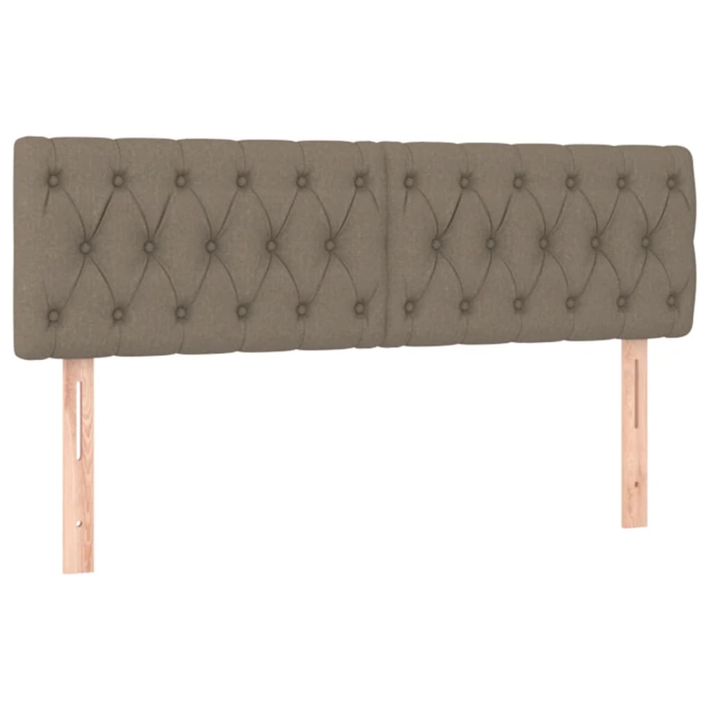 Hoofdborden 2 St 72X7X78/88 Cm Stof Taupe 144 cm Laag