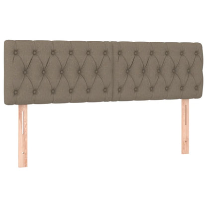 Hoofdborden 2 St 72X7X78/88 Cm Stof Taupe 144 cm Laag
