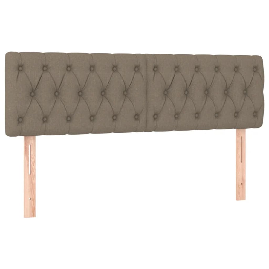 Hoofdborden 2 St 72X7X78/88 Cm Stof Taupe 144 cm Laag