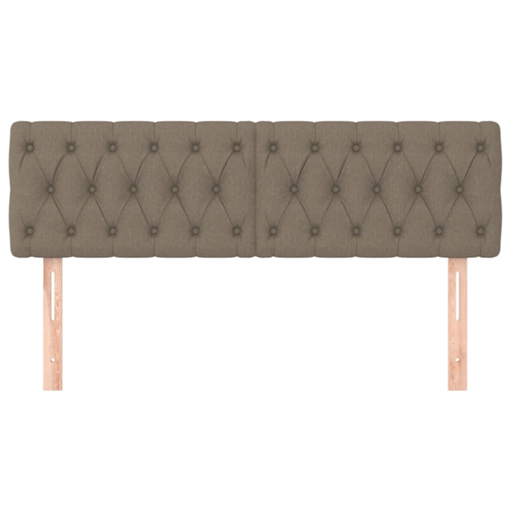 Hoofdborden 2 St 72X7X78/88 Cm Stof Taupe 144 cm Laag