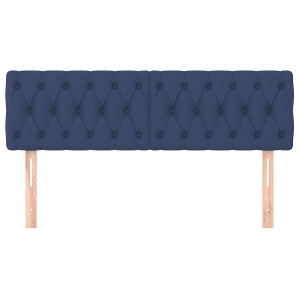 Hoofdborden 2 st 72x7x78/88 cm stof blauw 144 cm Laag