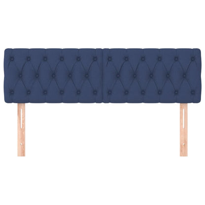 Hoofdborden 2 st 72x7x78/88 cm stof blauw 144 cm Laag