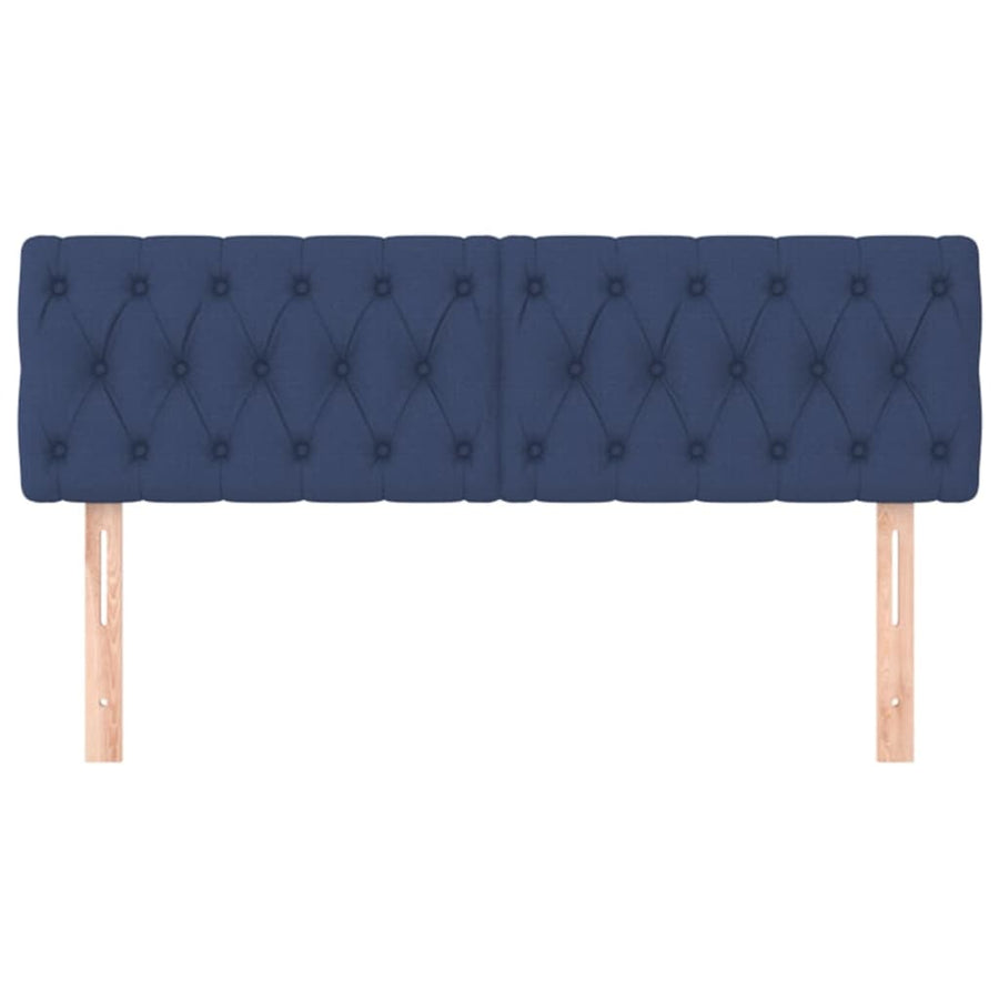 Hoofdborden 2 st 72x7x78/88 cm stof blauw 144 cm Laag
