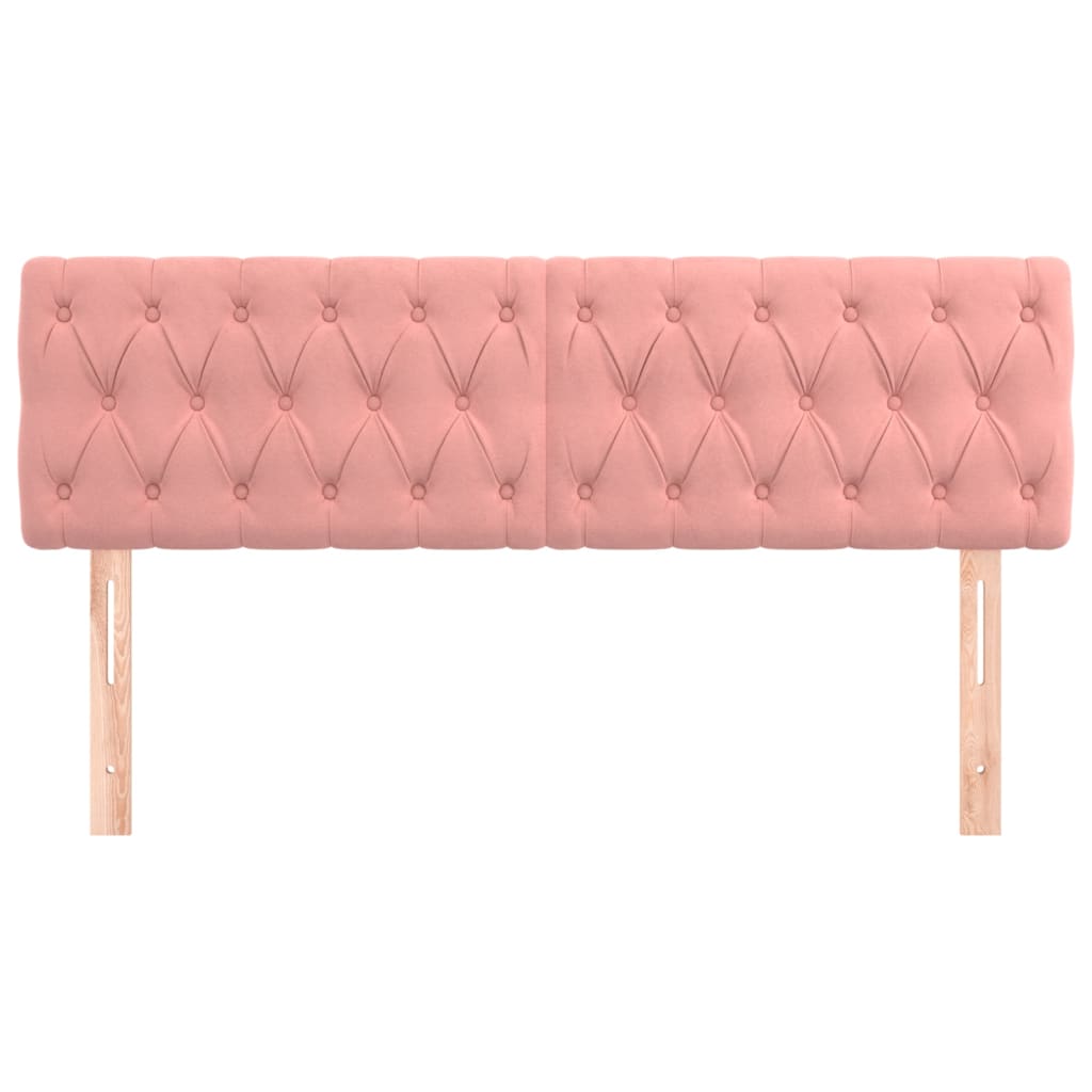 Hoofdborden 2 St 72X7X78/88 Cm Fluweel Roze 1 144 cm Laag