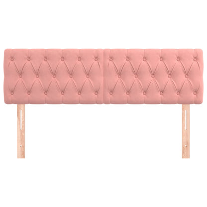 Hoofdborden 2 St 72X7X78/88 Cm Fluweel Roze 1 144 cm Laag