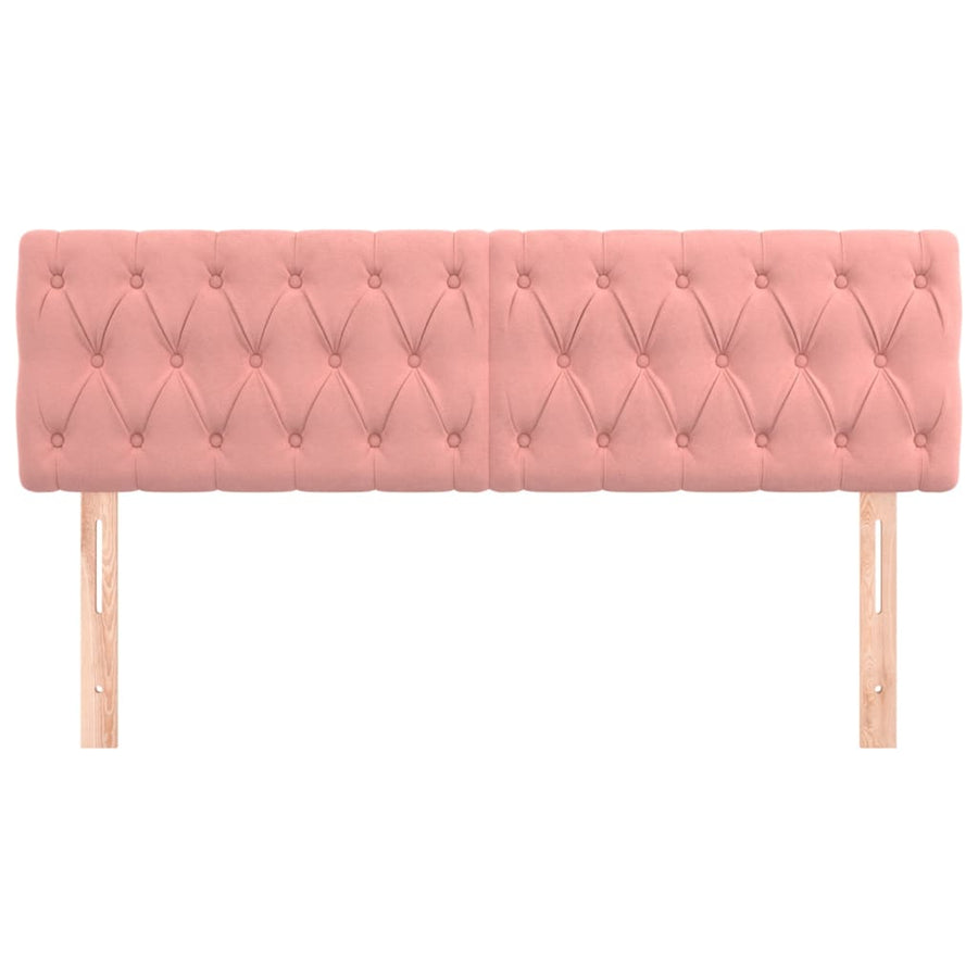 Hoofdborden 2 St 72X7X78/88 Cm Fluweel Roze 1 144 cm Laag