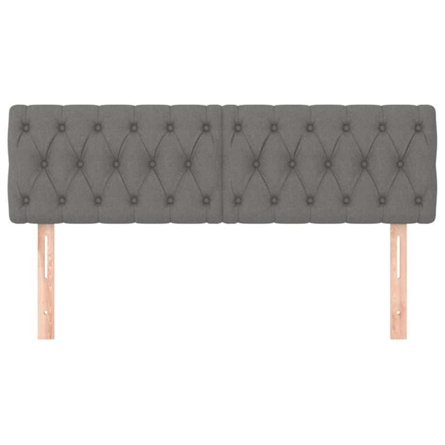 Hoofdborden 2 st 80x7x78/88 cm stof donkergrijs 1 160 cm Donkergrijs