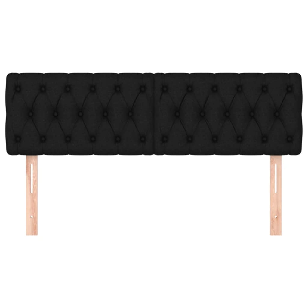 Hoofdborden 2 st 80x7x78/88 cm stof zwart 1 160 cm Zwart