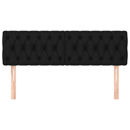 Hoofdborden 2 st 80x7x78/88 cm stof zwart 1 160 cm Zwart