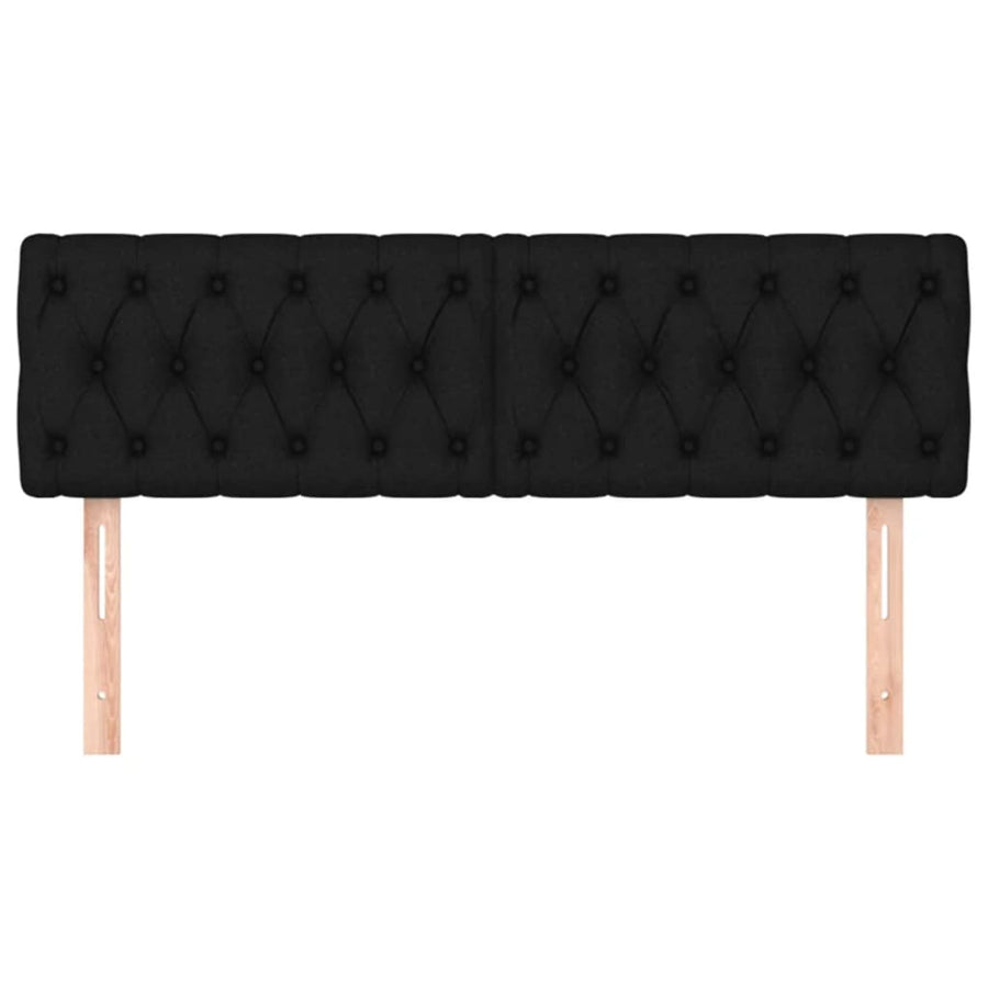 Hoofdborden 2 st 80x7x78/88 cm stof zwart 1 160 cm Zwart
