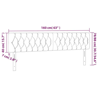 Hoofdborden 2 st 80x7x78/88 cm stof zwart 1 160 cm Zwart