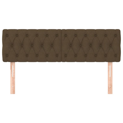 Hoofdborden 2 St 80X7X78/88 Cm Stof Donkerbruin 160 cm Laag