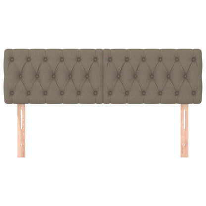 Hoofdborden 2 St 80X7X78/88 Cm Stof Taupe 160 cm Laag