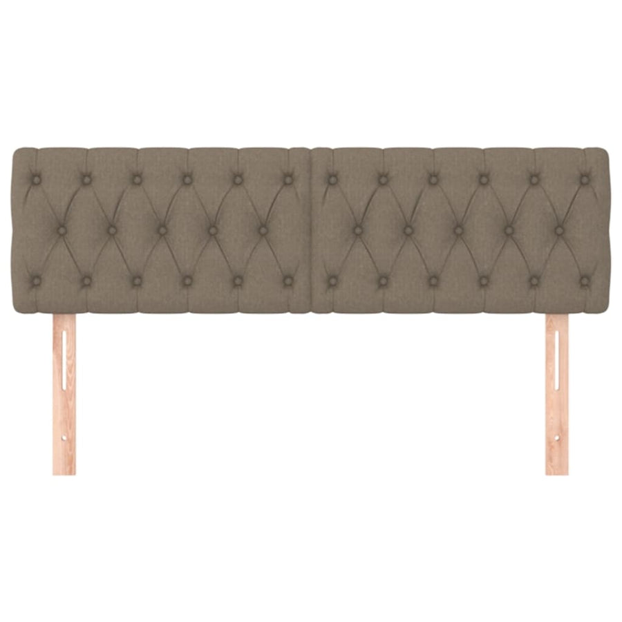 Hoofdborden 2 St 80X7X78/88 Cm Stof Taupe 160 cm Laag