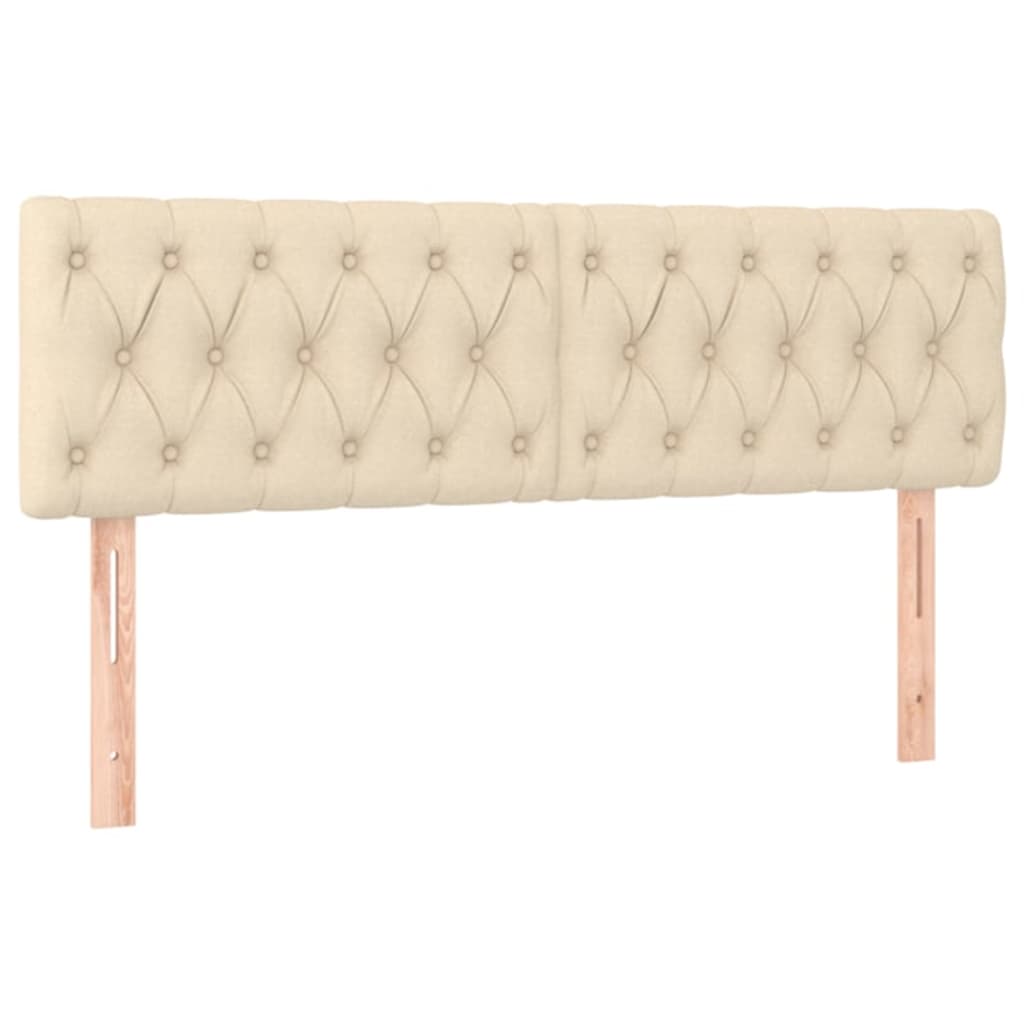 Hoofdborden 2 St 80X7X78/88 Cm Stof Kleurig Crème 160 cm Laag