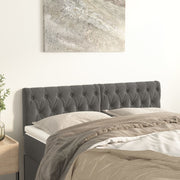 Hoofdborden 2 st 80x7x78/88 cm fluweel donkergrijs