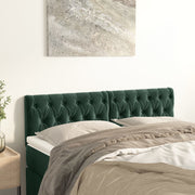 Hoofdborden 2 st 160x7x78/88 cm fluweel donkergroen