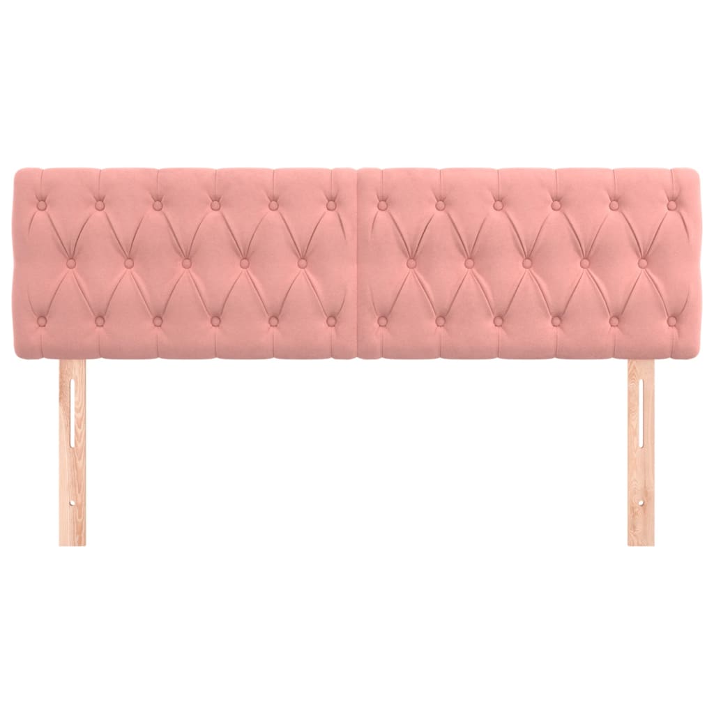 Hoofdborden 2 St 80X7X78/88 Cm Fluweel Roze 160 cm Laag