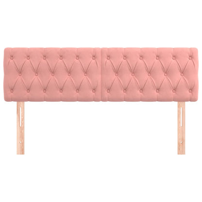 Hoofdborden 2 St 80X7X78/88 Cm Fluweel Roze 160 cm Laag
