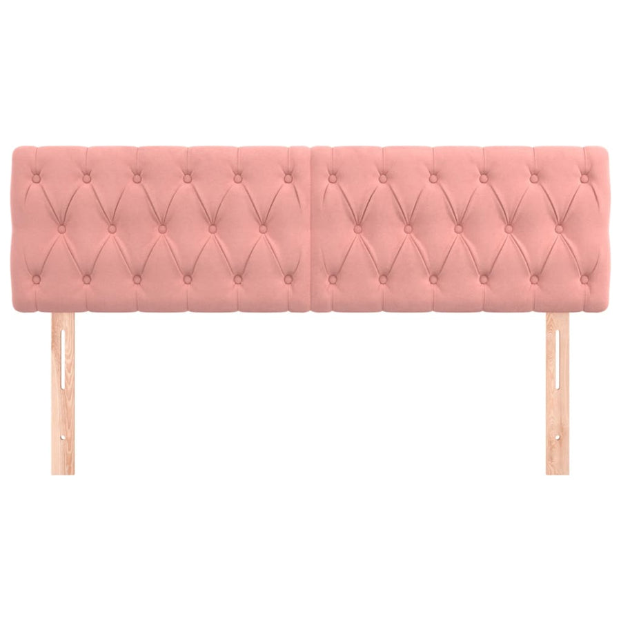 Hoofdborden 2 St 80X7X78/88 Cm Fluweel Roze 160 cm Laag