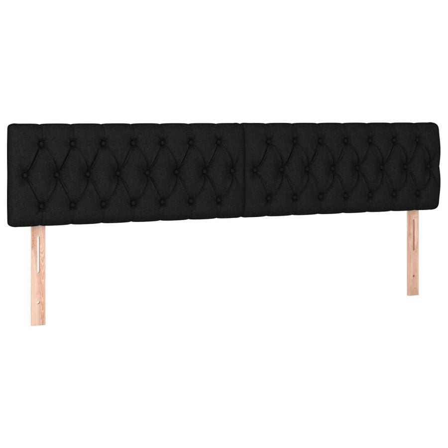 Hoofdborden 2 st 90x7x78/88 cm stof zwart 180 cm Laag