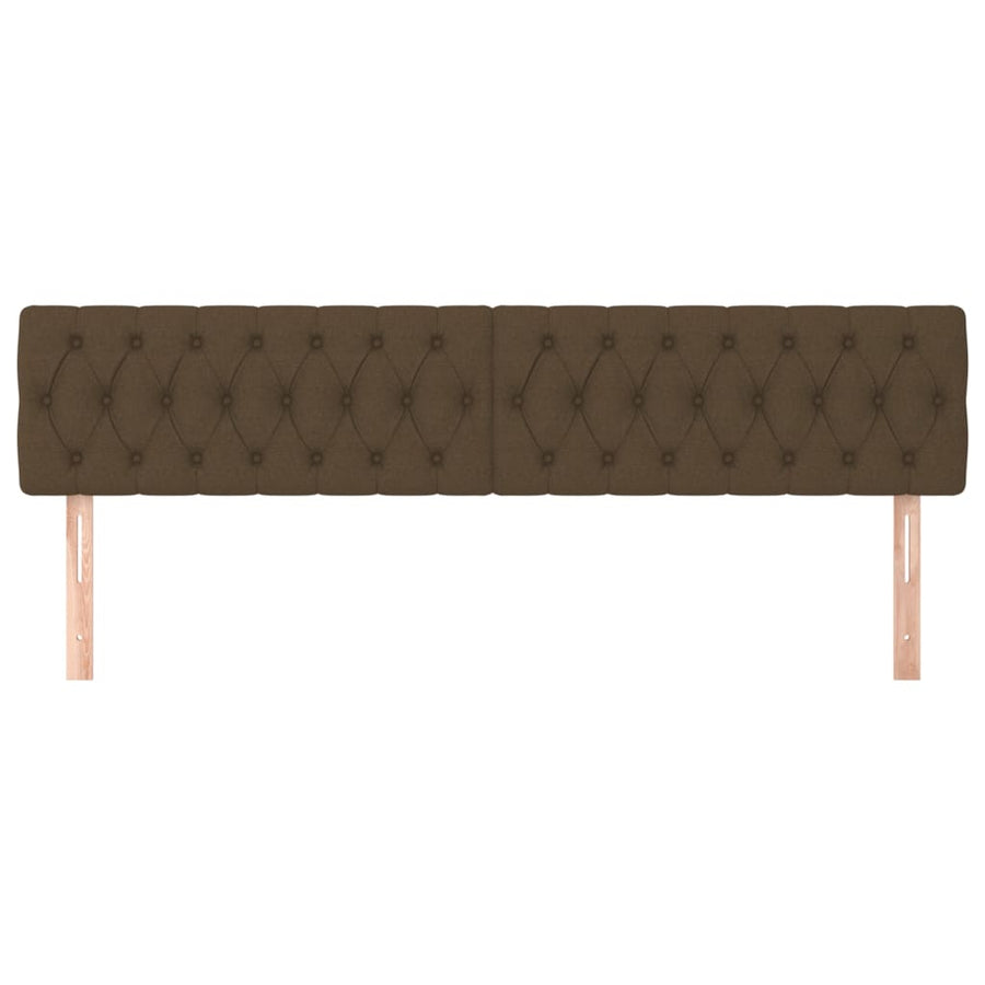 Hoofdborden 2 St 90X7X78/88 Cm Stof Donkerbruin 180 cm Laag