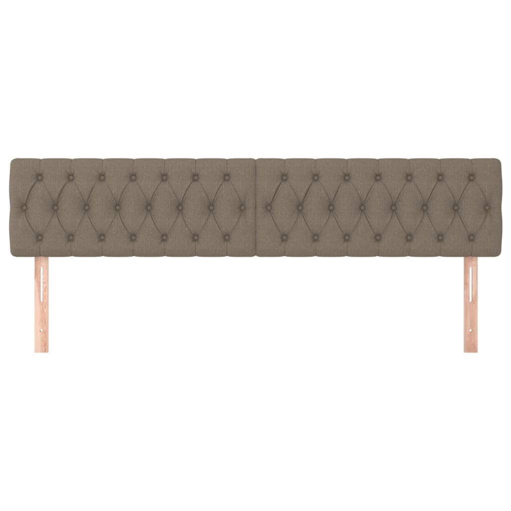 Hoofdborden 2 St 90X7X78/88 Cm Stof Taupe 180 cm Laag