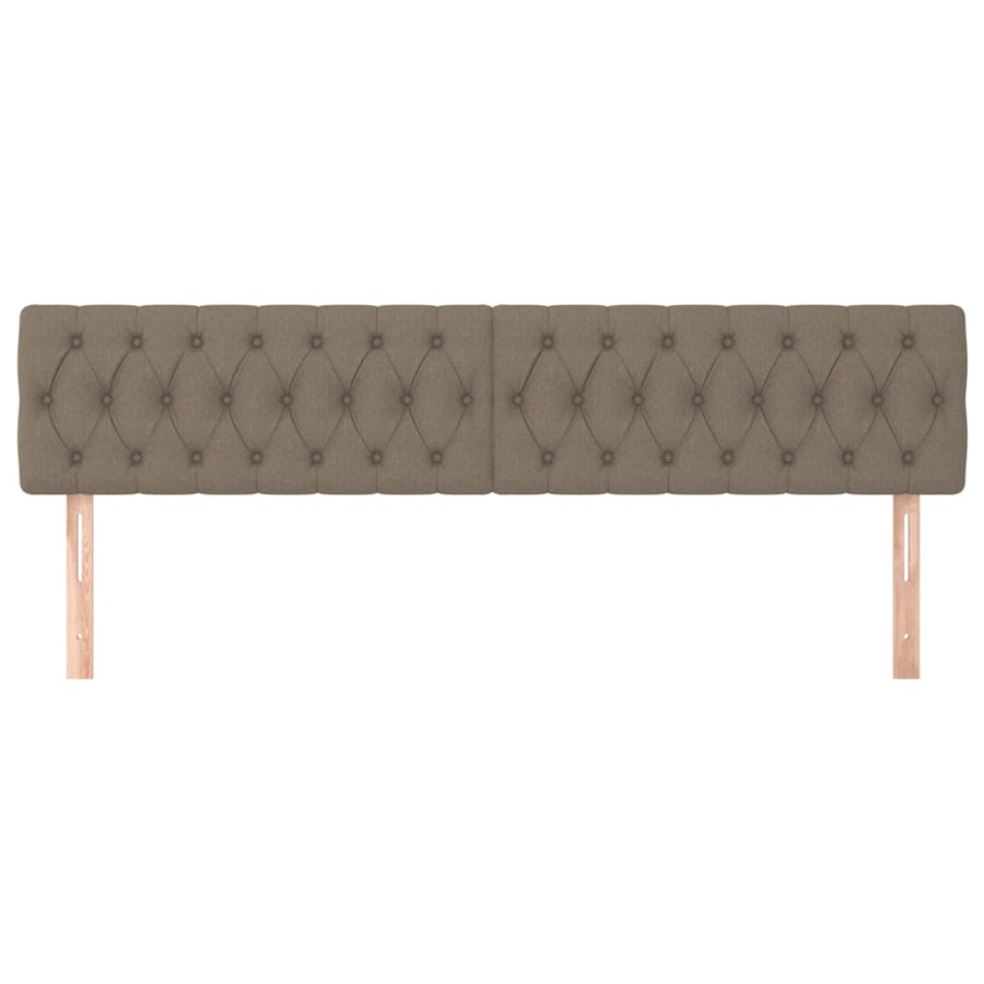 Hoofdborden 2 St 90X7X78/88 Cm Stof Taupe 180 cm Laag
