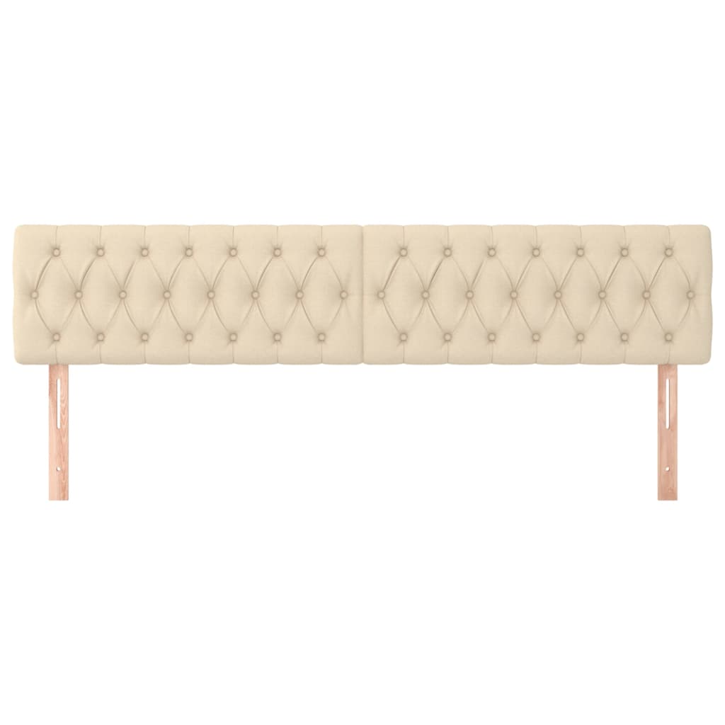 Hoofdborden 2 St 90X7X78/88 Cm Stof Kleurig Crème 180 cm Laag