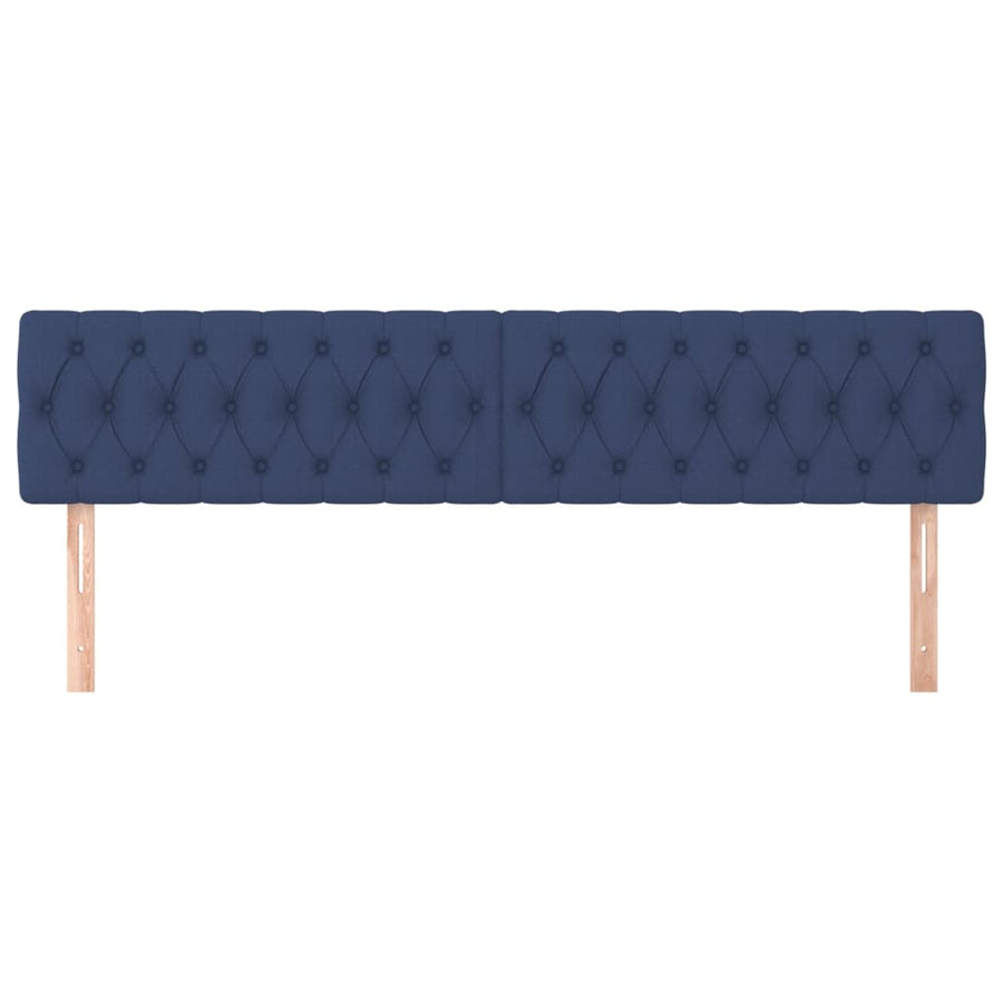 Hoofdborden 2 st 90x7x78/88 cm stof blauw 1 180 cm Blauw
