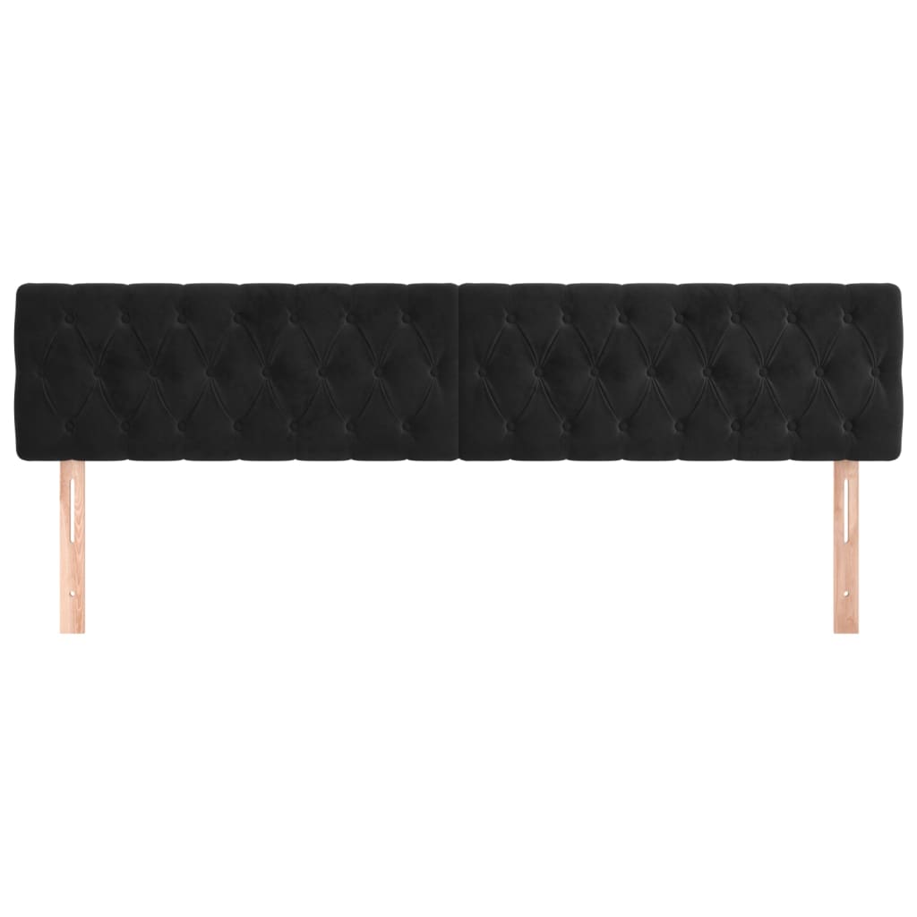 Hoofdborden 2 St 90X7X78/88 Cm Fluweel Zwart 1 180 cm
