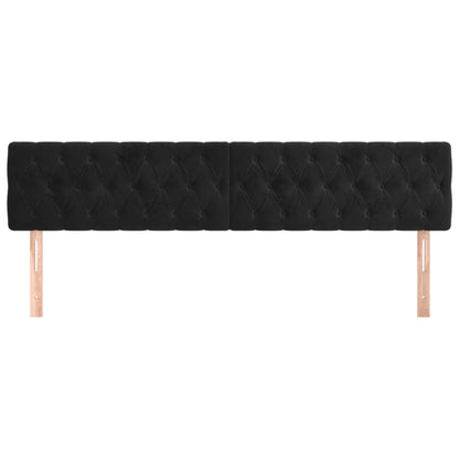 Hoofdborden 2 St 90X7X78/88 Cm Fluweel Zwart 1 180 cm