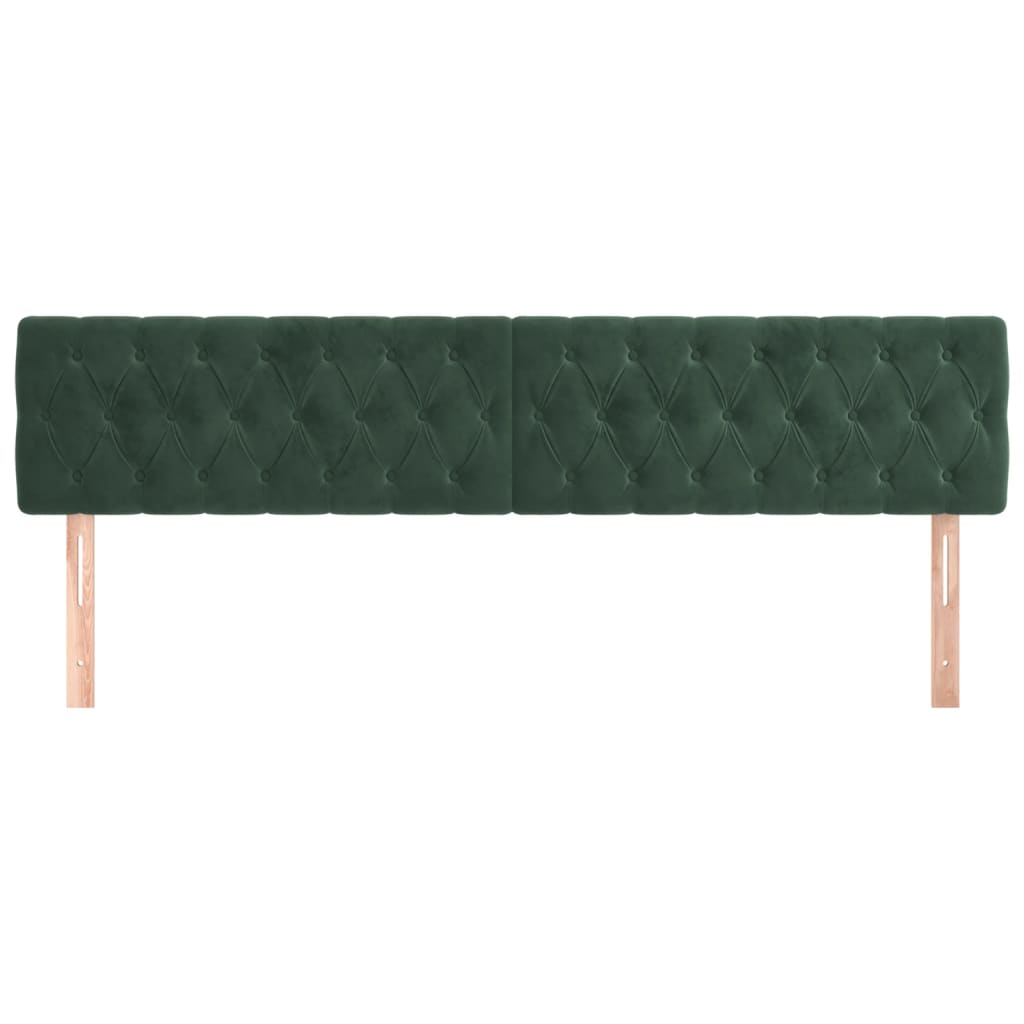 Hoofdborden 2 St 90X7X78/88 Cm Fluweel Donkergroen 1 180 cm Laag