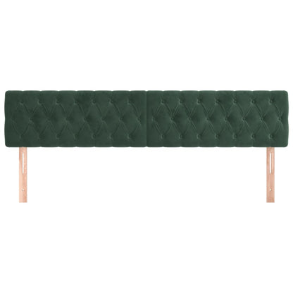 Hoofdborden 2 St 90X7X78/88 Cm Fluweel Donkergroen 1 180 cm Laag