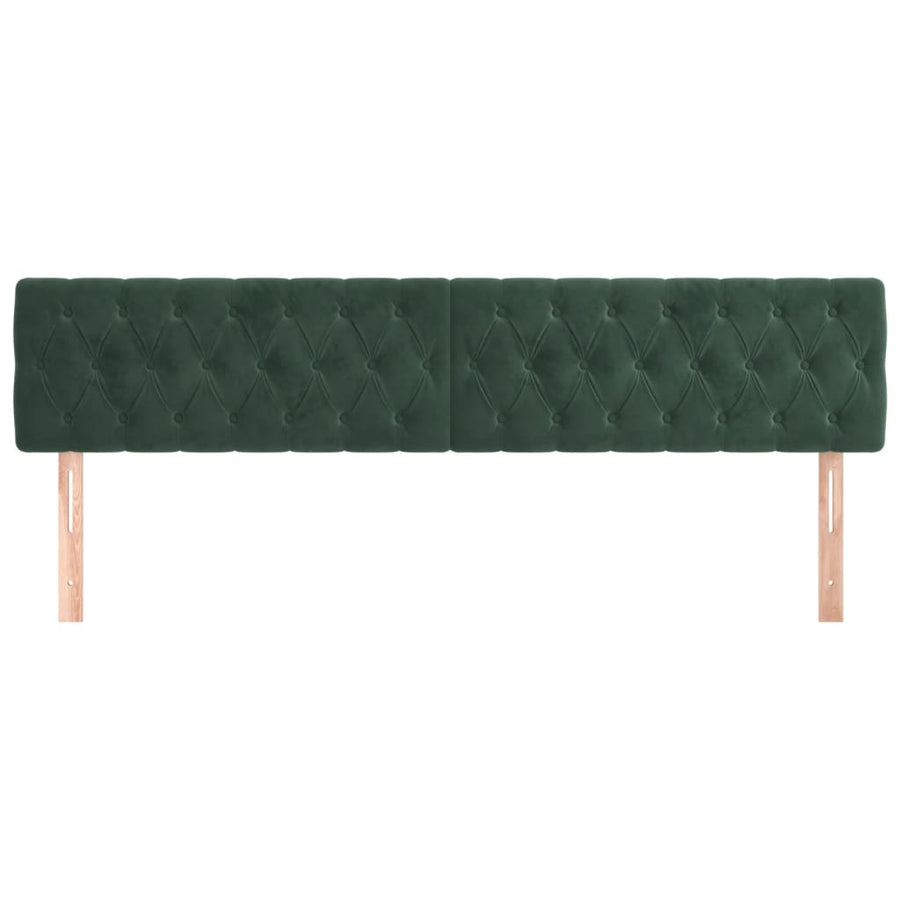 Hoofdborden 2 St 90X7X78/88 Cm Fluweel Donkergroen 1 180 cm Laag