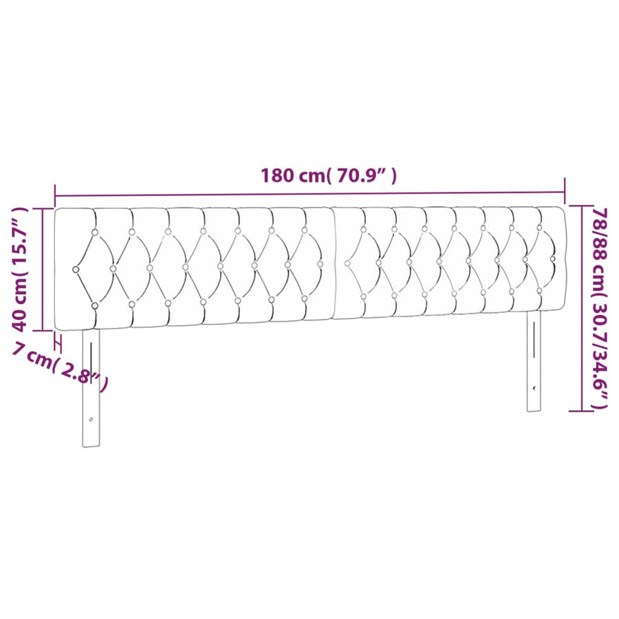 Hoofdborden 2 St 90X7X78/88 Cm Fluweel Donkergroen 1 180 cm Laag
