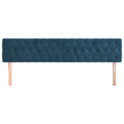 Hoofdborden 2 St 90X7X78/88 Cm Fluweel Donkerblauw 180 cm Laag
