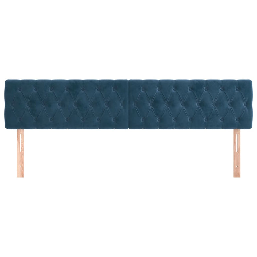 Hoofdborden 2 St 90X7X78/88 Cm Fluweel Donkerblauw 180 cm Laag