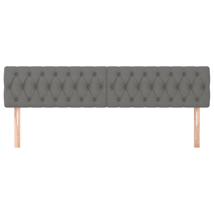 Hoofdborden 2 st 100x7x78/88 cm stof donkergrijs 200 cm Donkergrijs