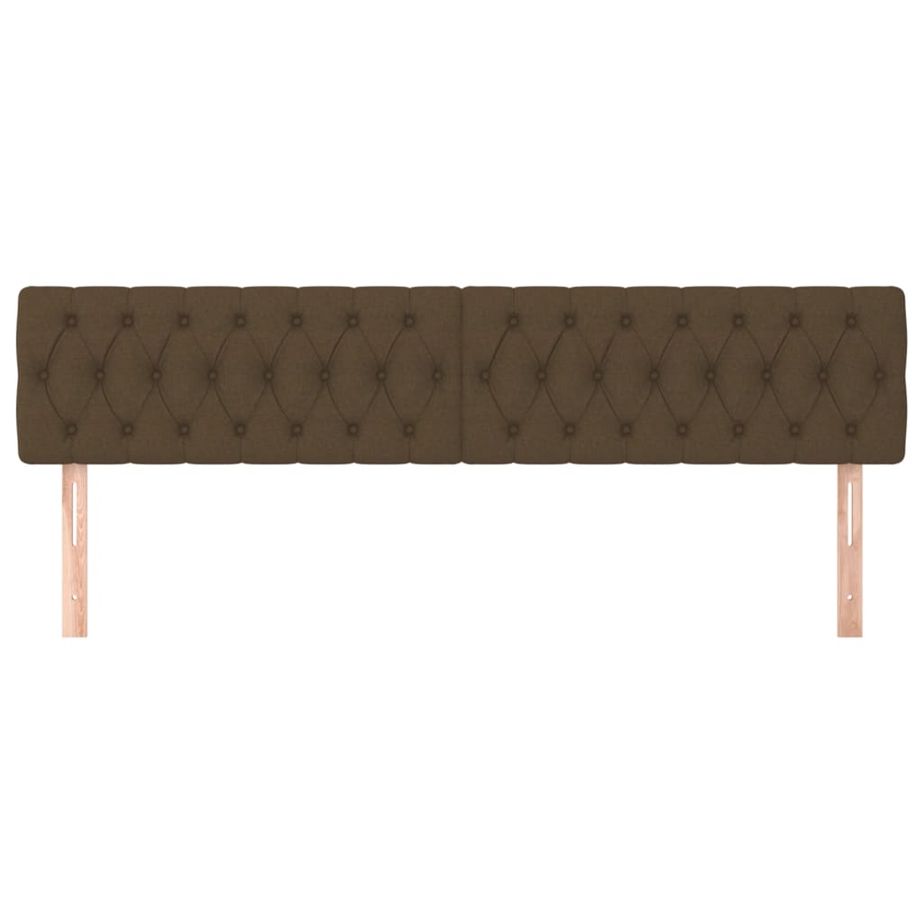 Hoofdborden 2 St 00X7X78/88 Cm Stof Donkerbruin 200 cm Laag