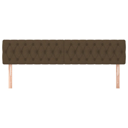 Hoofdborden 2 St 00X7X78/88 Cm Stof Donkerbruin 200 cm Laag